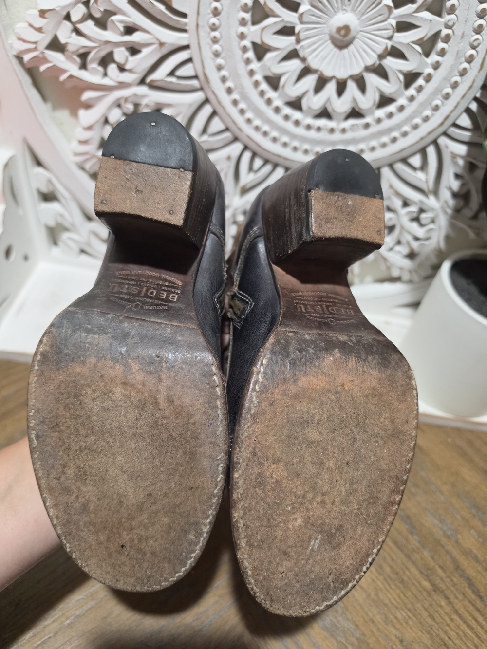 Leather Lace-Up Ankle Boots - Brown/Black - Picture 9 of 12